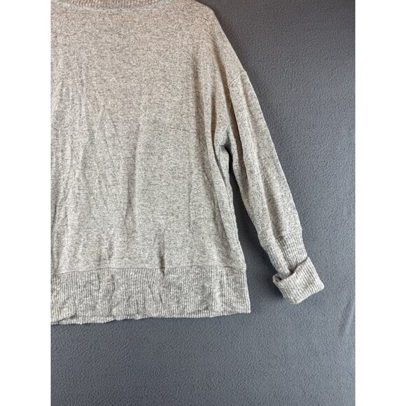 Evereve Cozy Gray Ribbed V Neck Women's Sweater Sz Small Gray - Picture 10 of 11